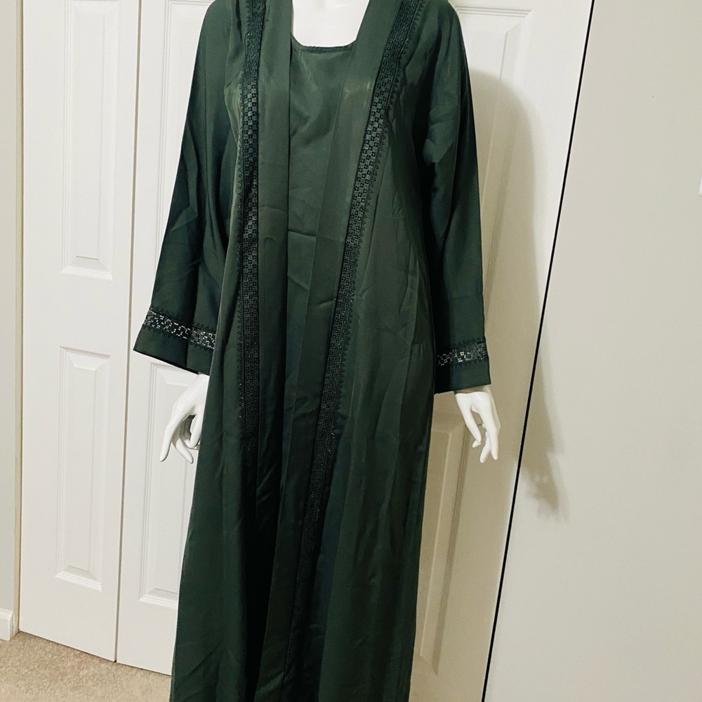 Elegant Dark Green Long abaya